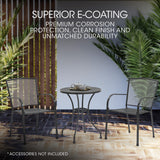 NNEMB 3pc Outdoor Bistro Furniture Set, Table and Chairs Setting for Outside with E-coating
