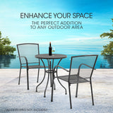 NNEMB 3pc Outdoor Bistro Furniture Set, Table and Chairs Setting for Outside with E-coating
