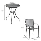 NNEMB 3pc Outdoor Bistro Furniture Set, Table and Chairs Setting for Outside with E-coating