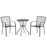 NNEMB 3pc Outdoor Bistro Furniture Set, Table and Chairs Setting for Outside with E-coating