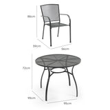 NNEMB 5pc Outdoor Dining Furniture Set, Table and Chairs Setting for Outside with E-coating
