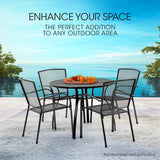 NNEMB 5pc Outdoor Dining Furniture Set, Table and Chairs Setting for Outside with E-coating