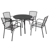 NNEMB 5pc Outdoor Dining Furniture Set, Table and Chairs Setting for Outside with E-coating