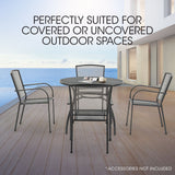 NNEMB 5pc Outdoor Dining Furniture Set, Table and Chairs Setting for Outside with E-coating