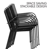 NNEMB 7pc Outdoor Dining Furniture Setting, Table and Chairs Set for outside with E-coating