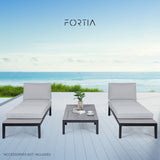 NNEMB 4 pc Outdoor Furniture Setting, 4 Seater Lounge, Chairs and Side Tables, for Outdoors Garden Patio