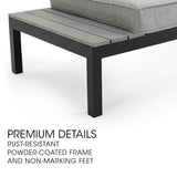 NNEMB 4 pc Outdoor Furniture Setting, 4 Seater Lounge, Chairs and Side Tables, for Outdoors Garden Patio