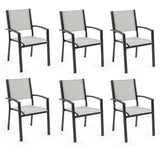 NNEMB 6pc Outdoor Dining Chair Set, for Outside