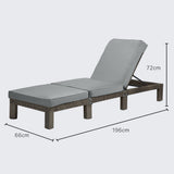 NNEMB Outdoor Sun Lounge, 5 Reclining Positions, Grey