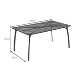 NNEMB 150x90cm Outdoor Dining Table, Rectangular, Furniture for Outside with E-coating