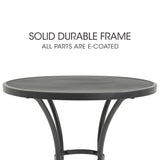 NNEMB 60cm Outdoor Bistro Table, Round, Furniture for Outside with E-coating