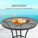 NNEMB 60cm Outdoor Bistro Table, Round, Furniture for Outside with E-coating
