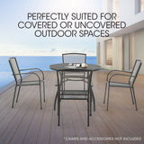 NNEMB 95cm Outdoor Dining Table, Round, Furniture for Outside with E-coating