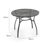NNEMB 95cm Outdoor Dining Table, Round, Furniture for Outside with E-coating