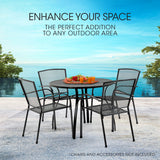 NNEMB 95cm Outdoor Dining Table, Round, Furniture for Outside with E-coating