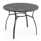 NNEMB 95cm Outdoor Dining Table, Round, Furniture for Outside with E-coating