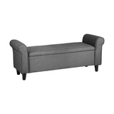 NNEED Storage Ottoman Linen Fabric Large Grey