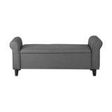 NNEED Storage Ottoman Linen Fabric Large Grey