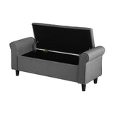 NNEED Storage Ottoman Linen Fabric Large Grey