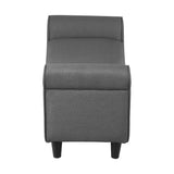 NNEED Storage Ottoman Linen Fabric Large Grey