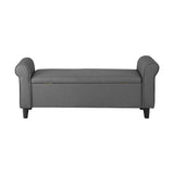 NNEED Storage Ottoman Linen Fabric Large Grey