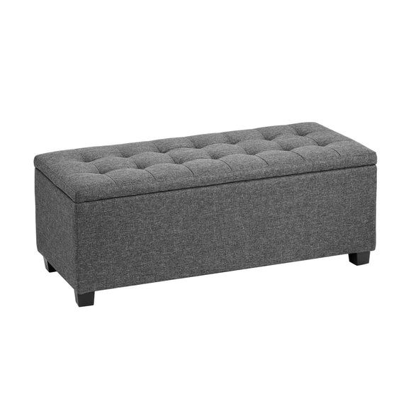 NNEED Storage Ottoman Faux Linen Grey