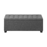 NNEED Storage Ottoman Faux Linen Grey