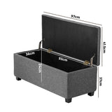NNEED Storage Ottoman Faux Linen Grey