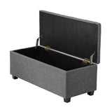 NNEED Storage Ottoman Faux Linen Grey
