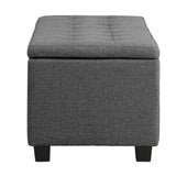 NNEED Storage Ottoman Faux Linen Grey
