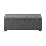 NNEED Storage Ottoman Faux Linen Grey