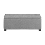 NNEED Storage Ottoman Faux Linen Light Grey