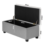 NNEED Storage Ottoman Faux Linen Light Grey