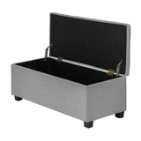 NNEED Storage Ottoman Faux Linen Light Grey