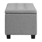 NNEED Storage Ottoman Faux Linen Light Grey
