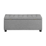 NNEED Storage Ottoman Faux Linen Light Grey
