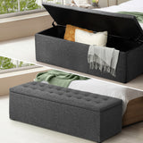NNEED Storage Ottoman XL Faux Linen Grey