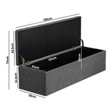 NNEED Storage Ottoman XL Faux Linen Grey