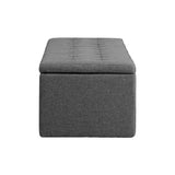 NNEED Storage Ottoman XL Faux Linen Grey