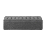 NNEED Storage Ottoman XL Faux Linen Grey