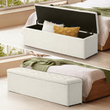 NNEED Storage Ottoman XL Faux Sherpa White