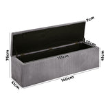 NNEED Storage Ottoman Blanket Box XL Polyester Grey