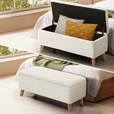 NNEED Storage Ottoman Sherpa Fabric White