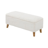 NNEED Storage Ottoman Sherpa Fabric White