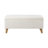 NNEED Storage Ottoman Sherpa Fabric White