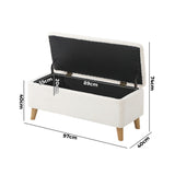NNEED Storage Ottoman Sherpa Fabric White