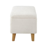 NNEED Storage Ottoman Sherpa Fabric White