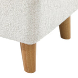 NNEED Storage Ottoman Sherpa Fabric White