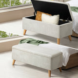 NNEED Storage Ottoman Blanket Box LARGE Polyester Beige