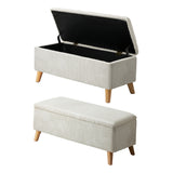 NNEED Storage Ottoman Blanket Box LARGE Polyester Beige
